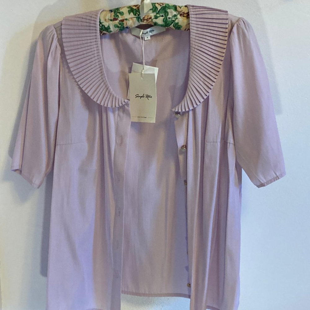 Simply Retro Theresa V-Neck Blouse S NWT